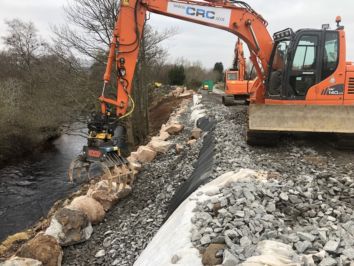 A CRC excavator working on the Letterbeg embankment